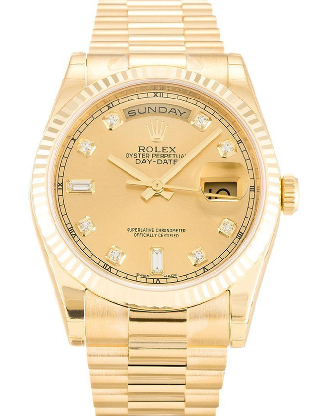 Rolex Day-Date 36mm Gold Dial 118238 $399.00