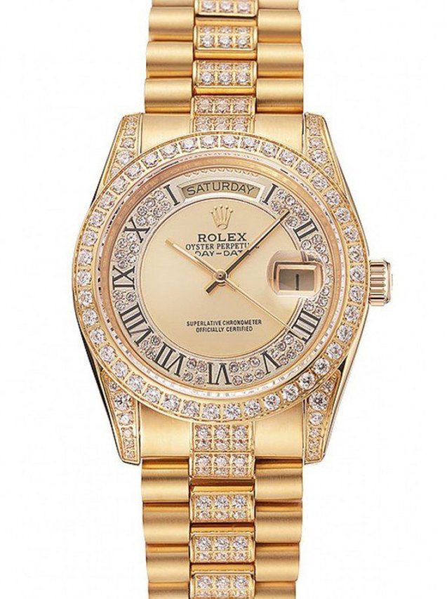 Superclone Rolex Day-Date 37mm Gold Dial 1453954 $999.00