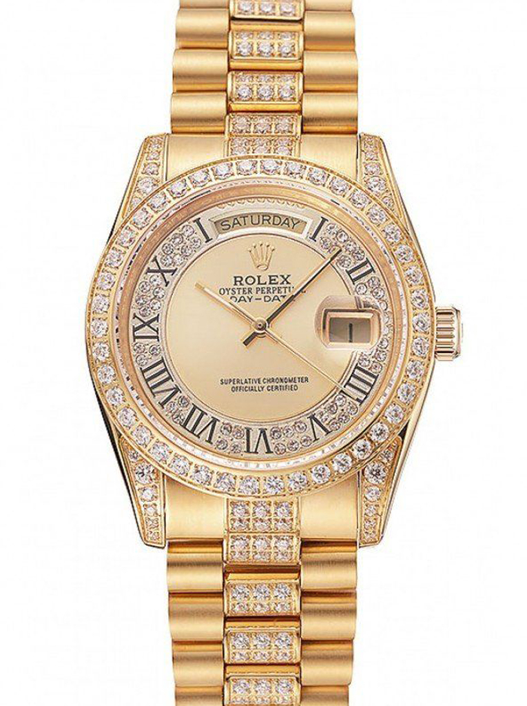 Superclone Rolex Day-Date 37mm Gold Dial 1453954 $999.00