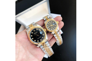 Rolex Datejust 36/28mm RG/SS Jub Black/Dia $599.00