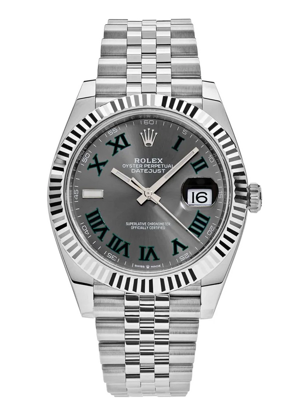 Superclone Rolex Datejust 41mm Rhodium Dial 126334 “Wimbledon” Flutted / Jubilee $999.00