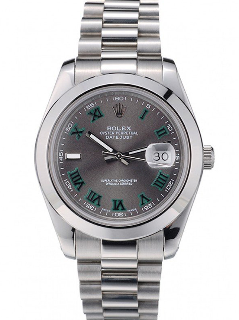 Superclone Rolex Datejust 41mm Rhodium Dial 126300 “Wimbledon” Smooth / Oyster