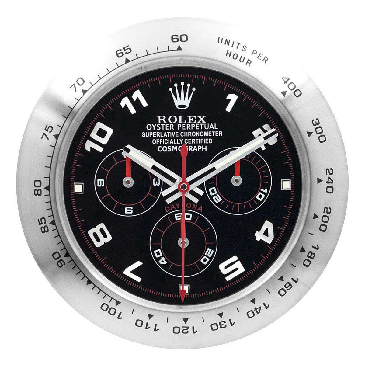ROLEX WALL CLOCK – DAYTONA BLACK/SILVER $269.00