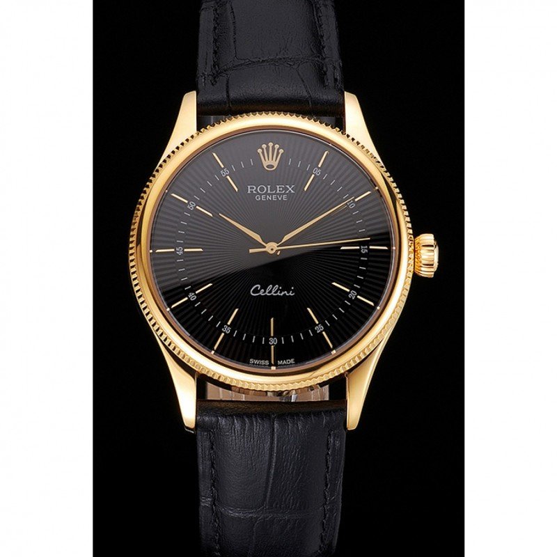 Superclone Rolex Cellini 38mm Black Dial REP016803 $999.00