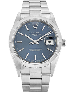 Rolex Oyster Perpetual Date 34mm Blue Dial 15210 $399.00