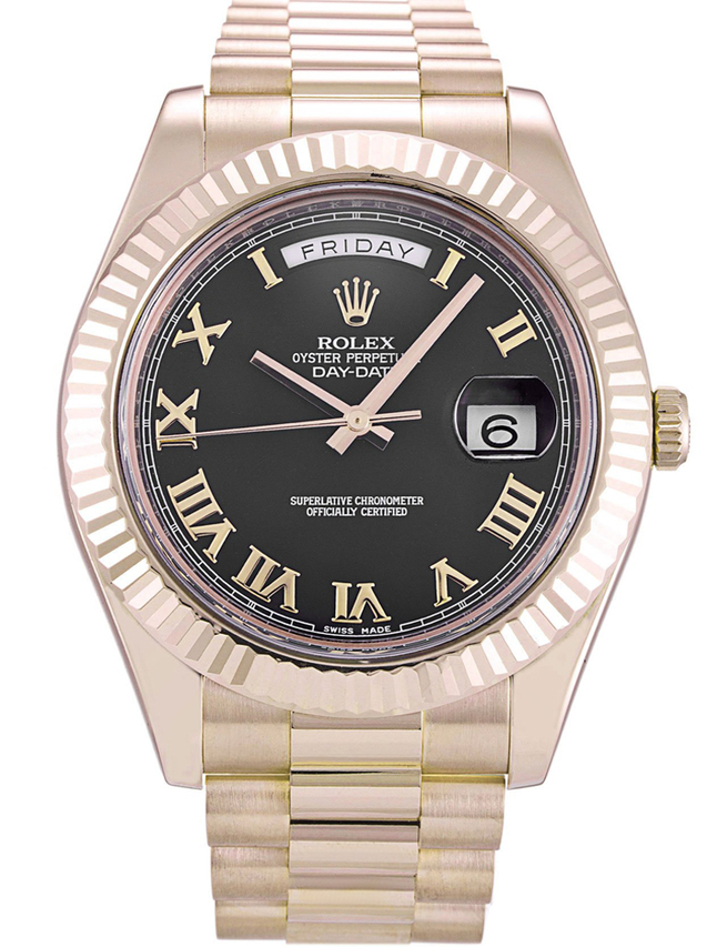 Rolex Day-Date II 41mm Black Dial 218235 $399.00