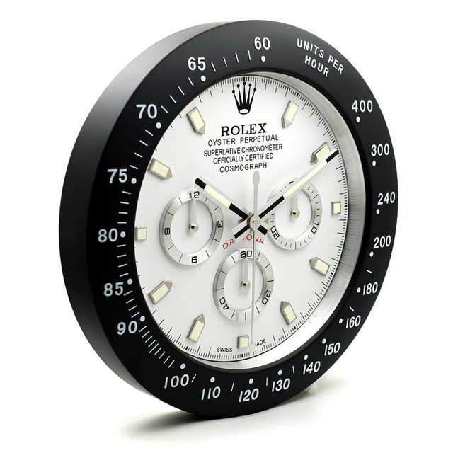 ROLEX WALL CLOCK – DAYTONA WHITE DIAL BLACK BEZEL $269.00 