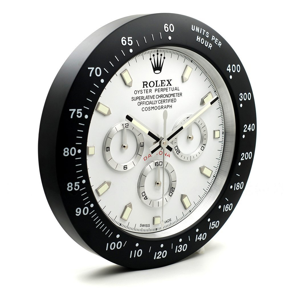 ROLEX WALL CLOCK – DAYTONA WHITE DIAL BLACK BEZEL $269.00 
