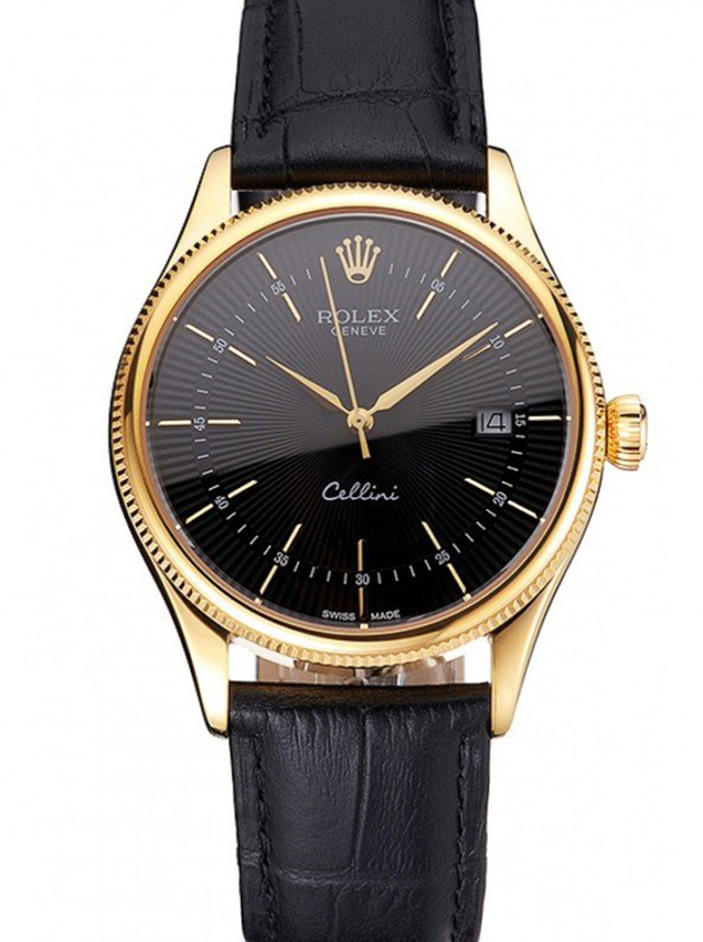 Superclone Rolex Cellini 38mm Black Dial REP016807 $999.00