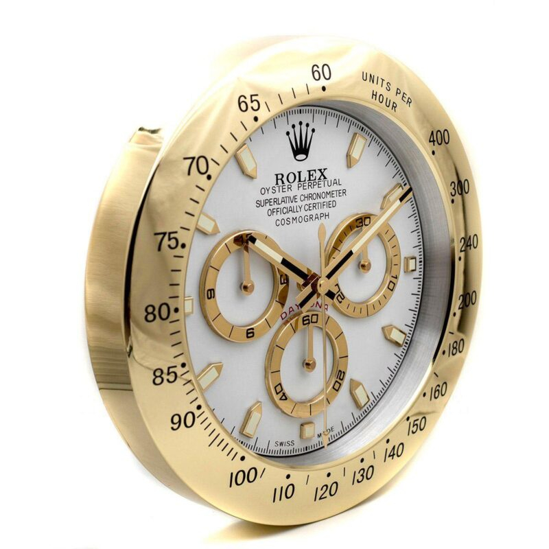 ROLEX WALL CLOCK – DAYTONA GOLD/WHITE DIAL $269.00