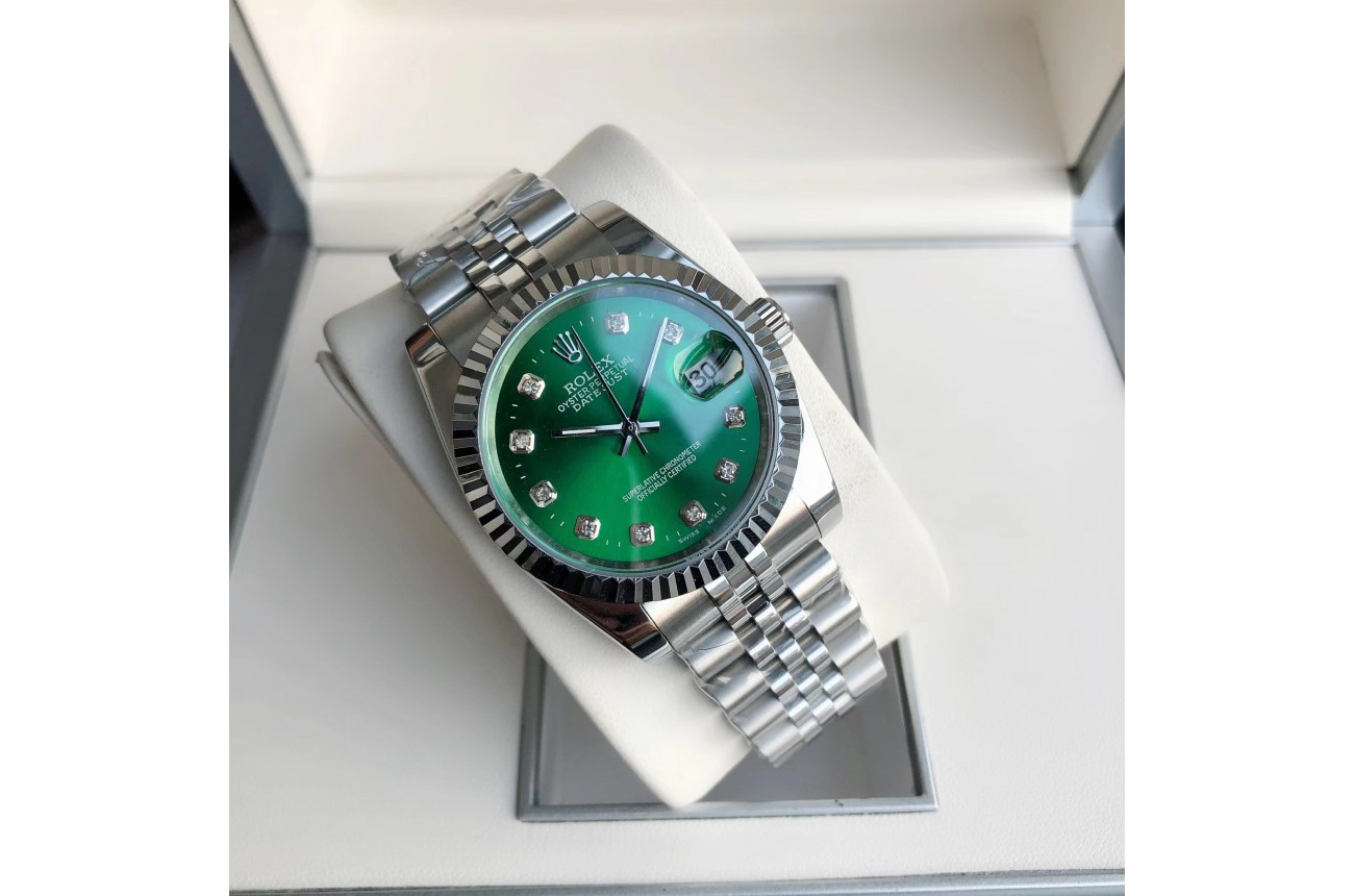 Rolex Datejust 36/28mm SS/SS Jub Green/Dia $599.00