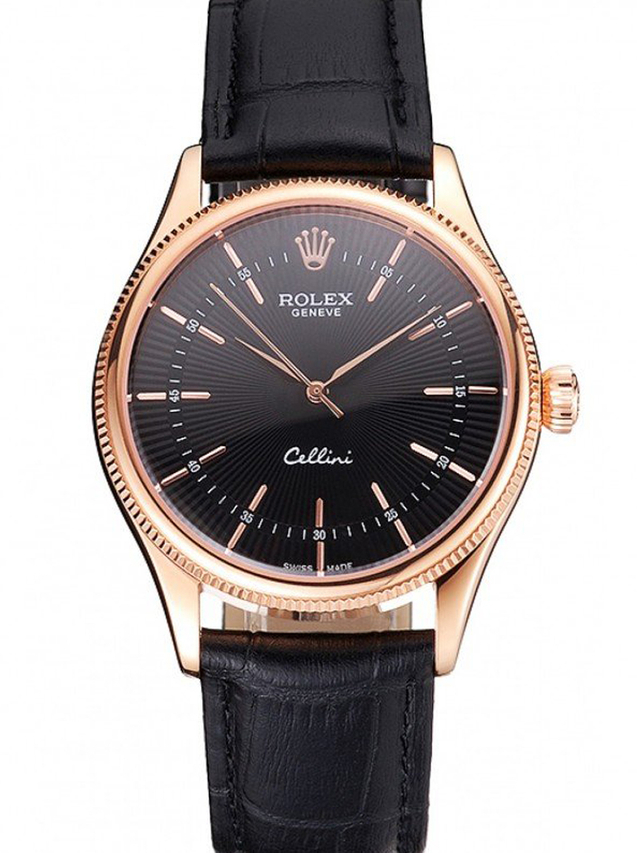 Superclone Rolex Cellini 38mm Black Dial REP016815 $999.00