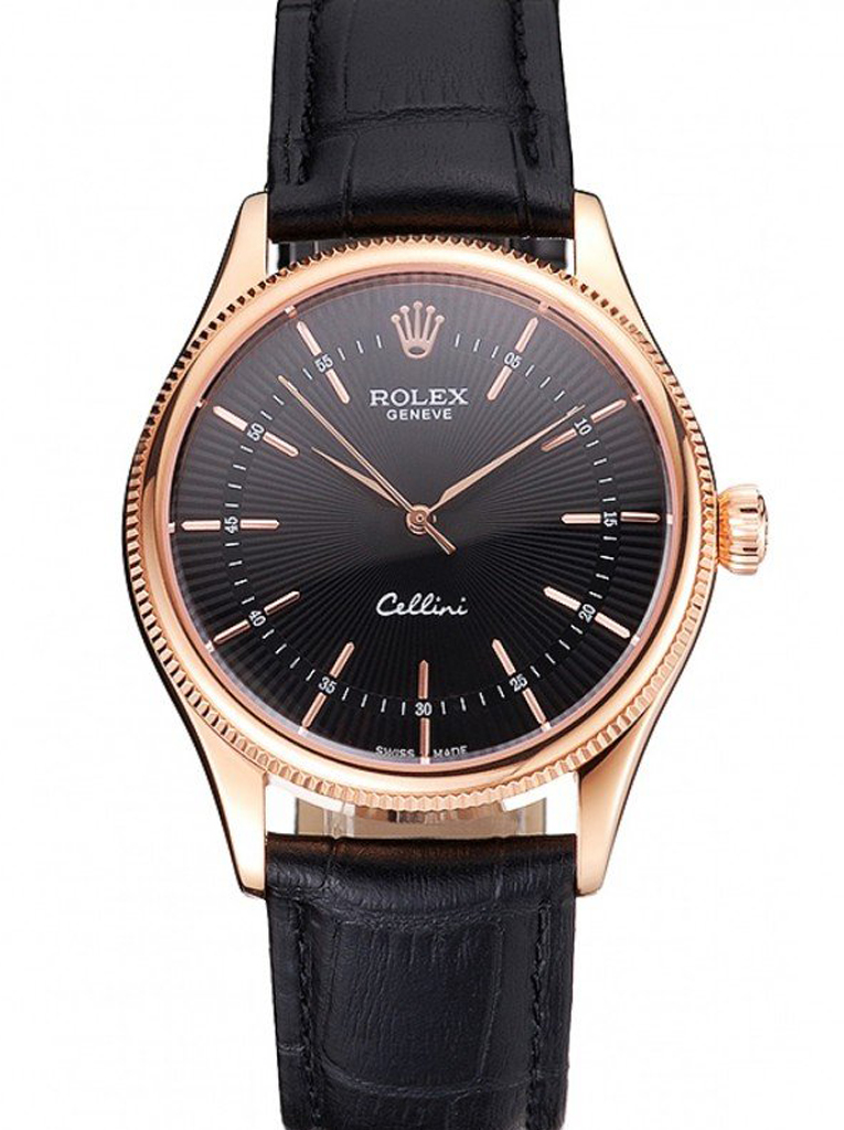 Superclone Rolex Cellini 38mm Black Dial REP016815 $999.00
