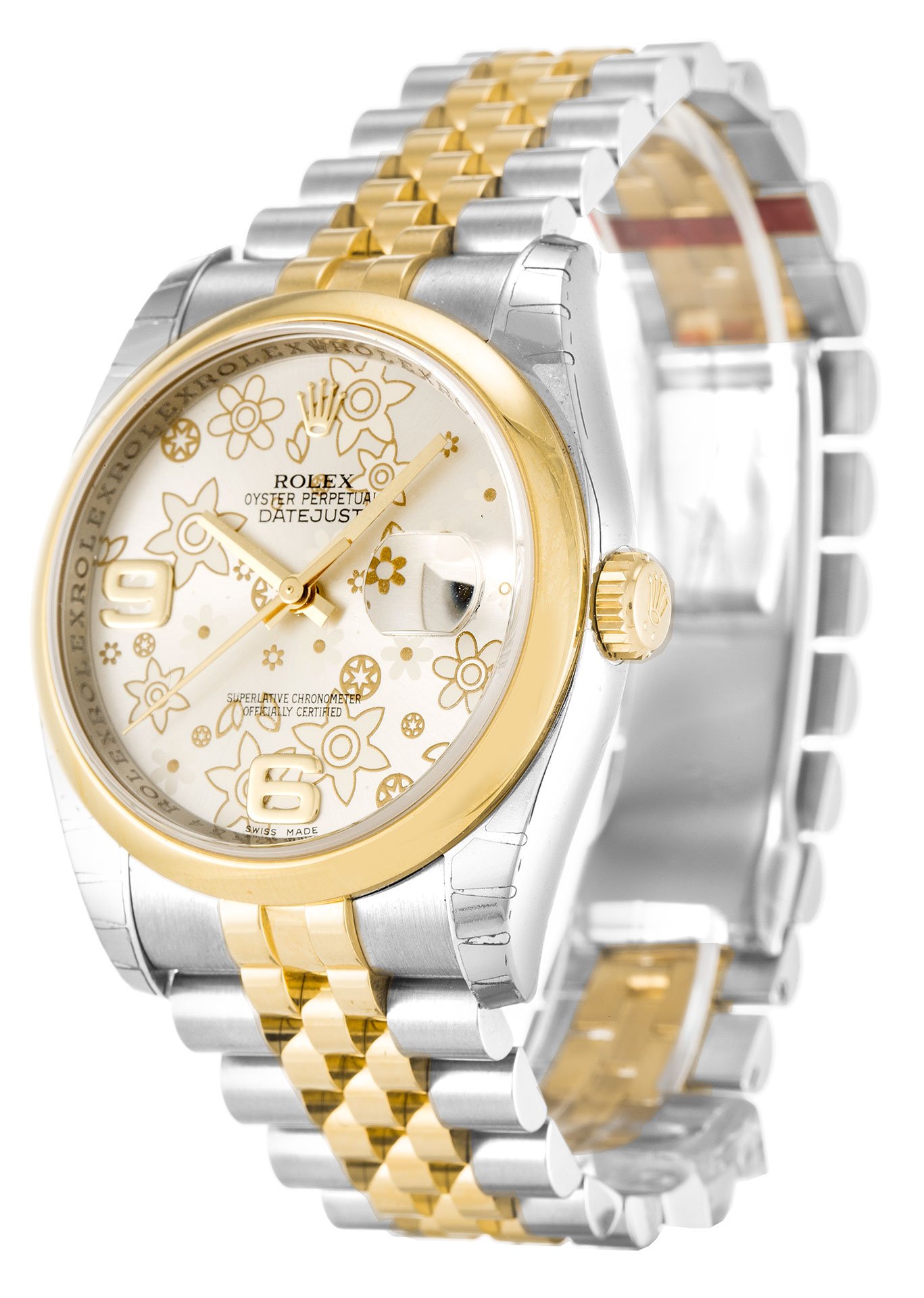 Rolex Datejust 36mm Silver Floral Dial 116203 $399.00