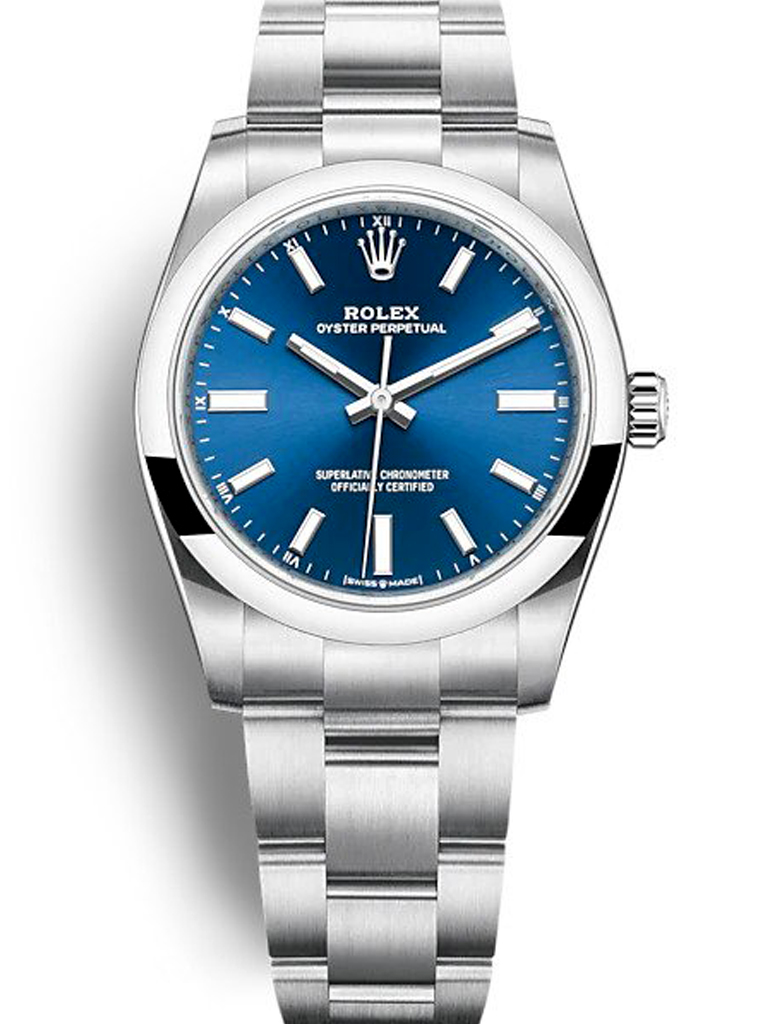 Rolex Oyster Perpetual Lady 34mm Blue Dial 124200 $399.00