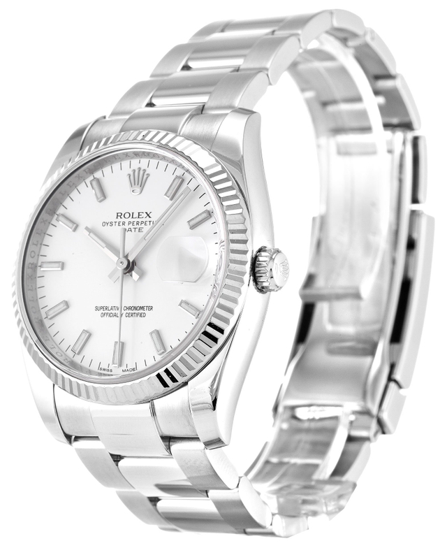 Rolex Oyster Perpetual Date 34mm White Dial 115234 $399.00