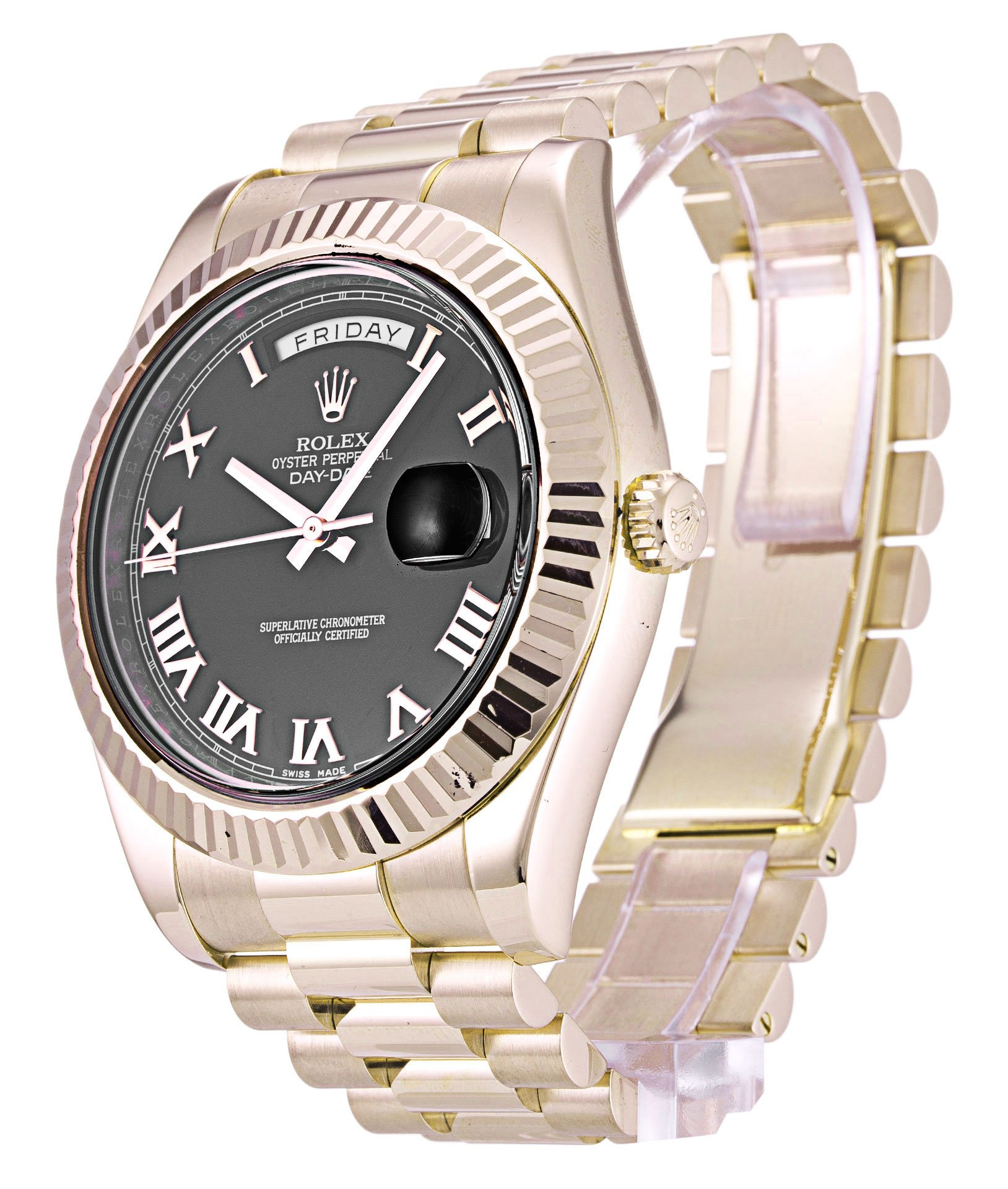 Rolex Day-Date II 41mm Black Dial 218235 $399.00