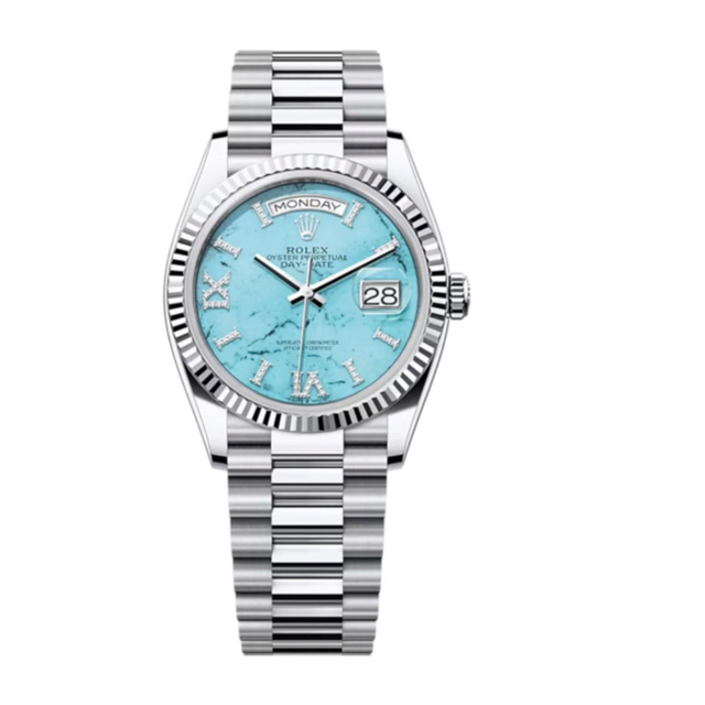 Superclone Rolex Day-Date 36 mm Turquoise Dial 128236 $1,099.00