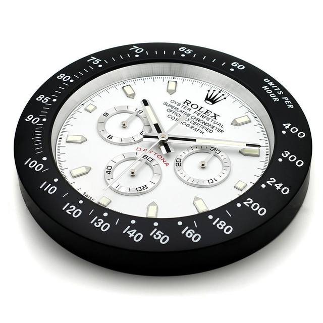 ROLEX WALL CLOCK – DAYTONA WHITE DIAL BLACK BEZEL $269.00 