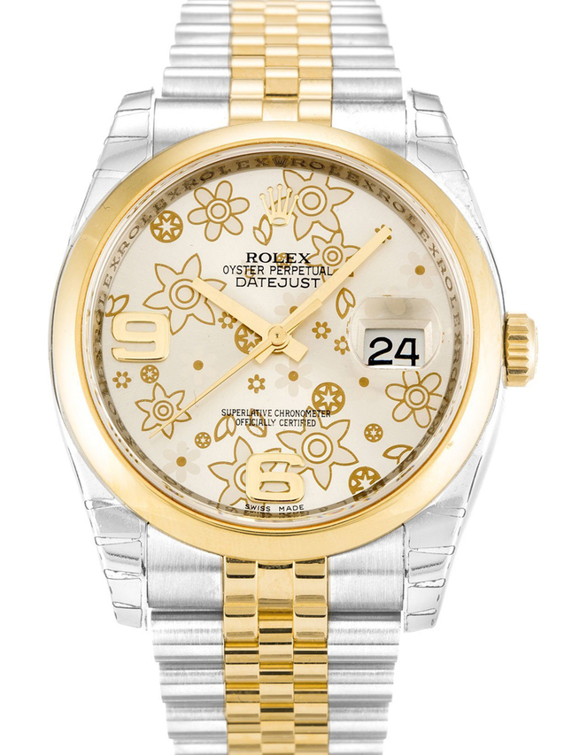Rolex Datejust 36mm Silver Floral Dial 116203 $399.00