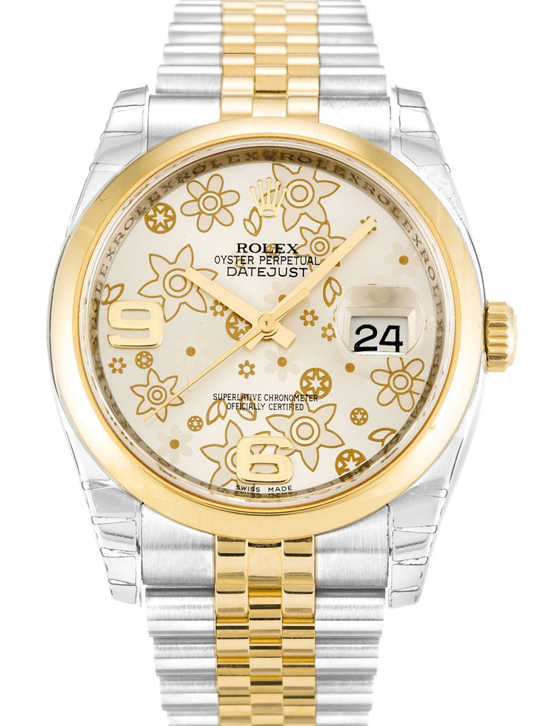 Rolex Datejust 36mm Silver Floral Dial 116203 $399.00