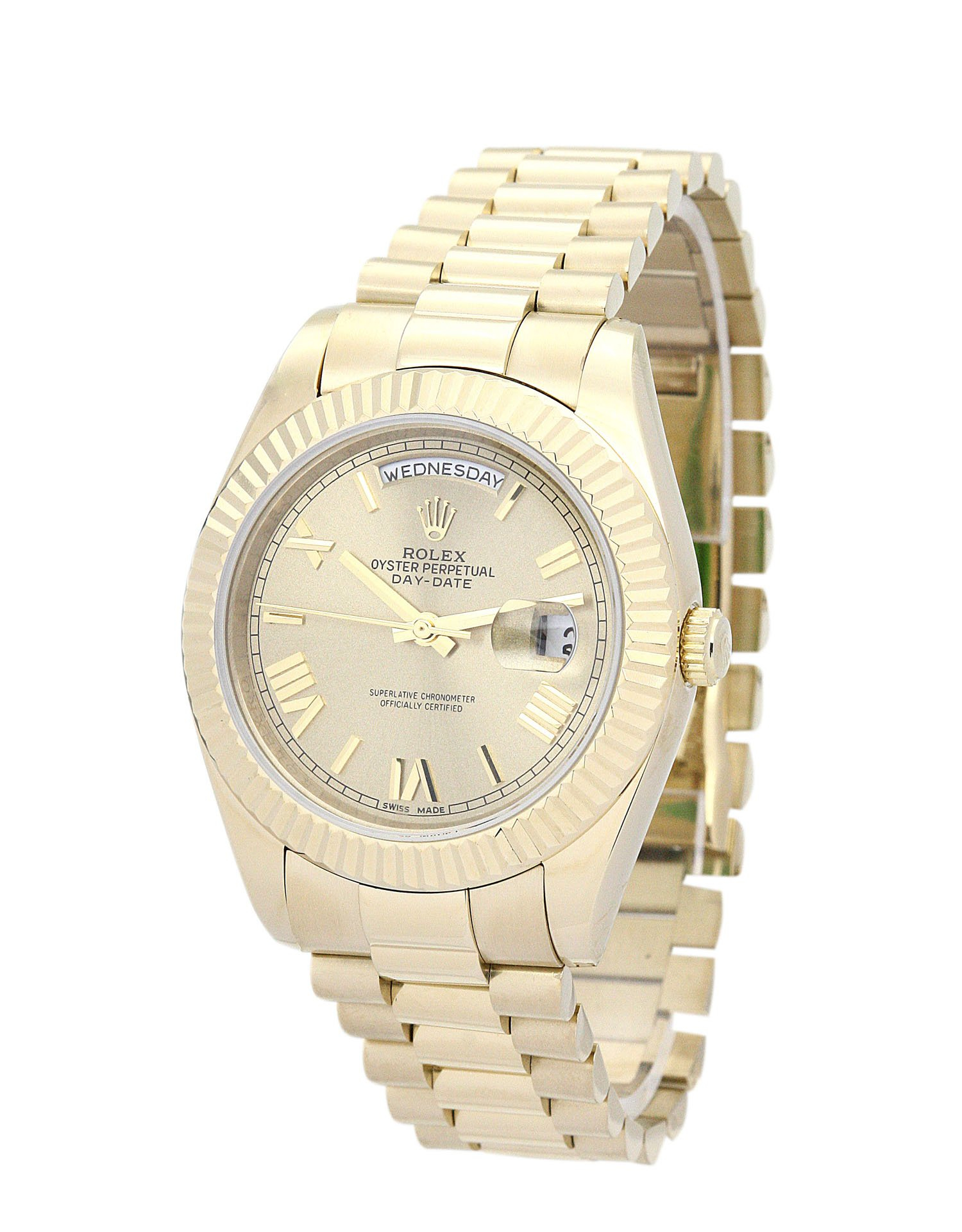 Rolex Day-Date II 41mm Gold Dial 218238 $399.00