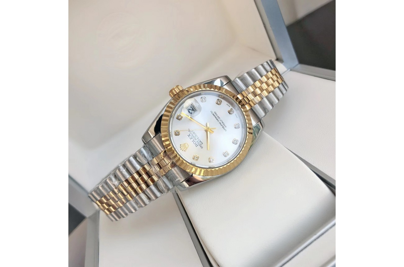 Rolex Datejust 36/28mm RG/SS Jub Sliver/Dia $599.00