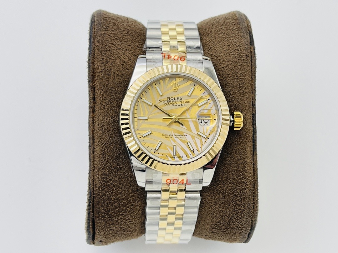 Rolex Datejust 36mm Gold Palm Motif Dial 126233 $399.00