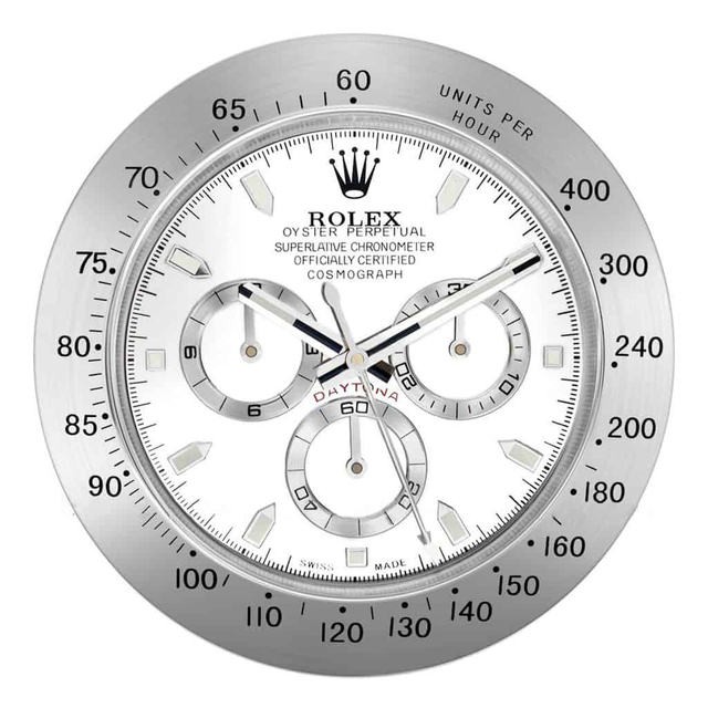 ROLEX WALL CLOCK – ROLEX DAYTONA SILVER $269.00