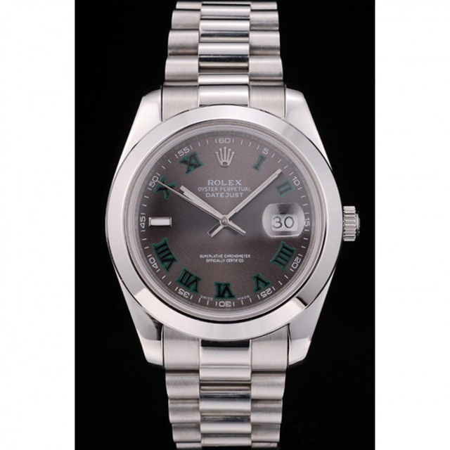 Superclone Rolex Datejust 41mm Rhodium Dial 126300 “Wimbledon” Smooth / Oyster