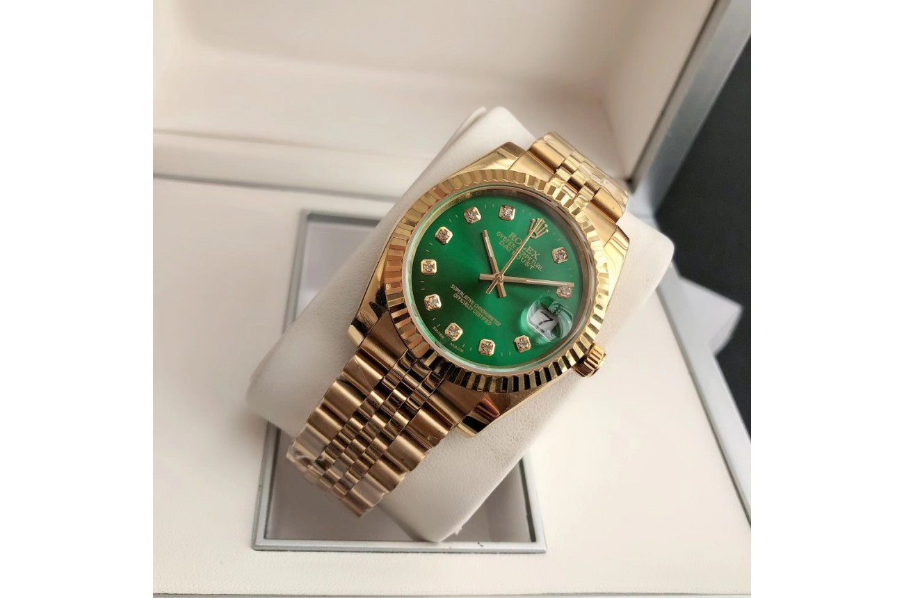 Rolex Datejust 36/28mm RG/RG Jub Green/Dial $599.00