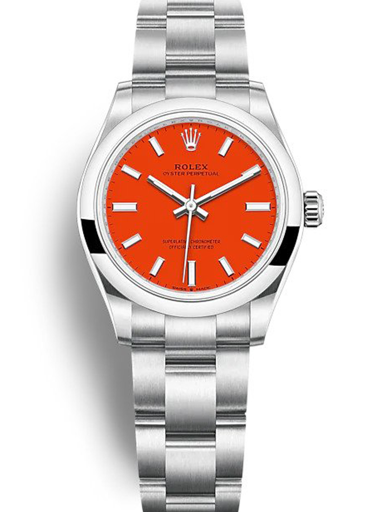 Rolex Oyster Perpetual Lady 31mm Coral Red Dial 277200 $399.00