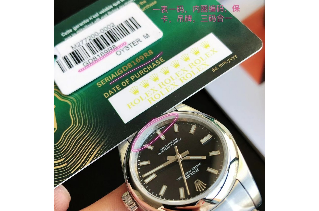 Rolex Oyster Perpetual 31/41mm SS/SS Black/Stk $599.00