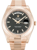Rolex Day-Date II 41mm Black Dial 218235-2 $399.00