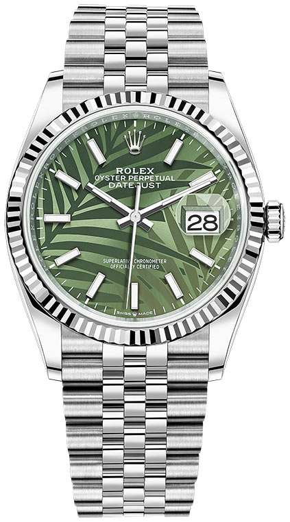 Rolex Datejust 36mm Palm Motif Dial 126234-0047 $399.00