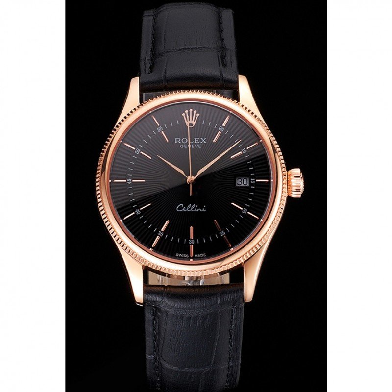 Superclone Rolex Cellini 38mm Black Dial REP016799 $699.00