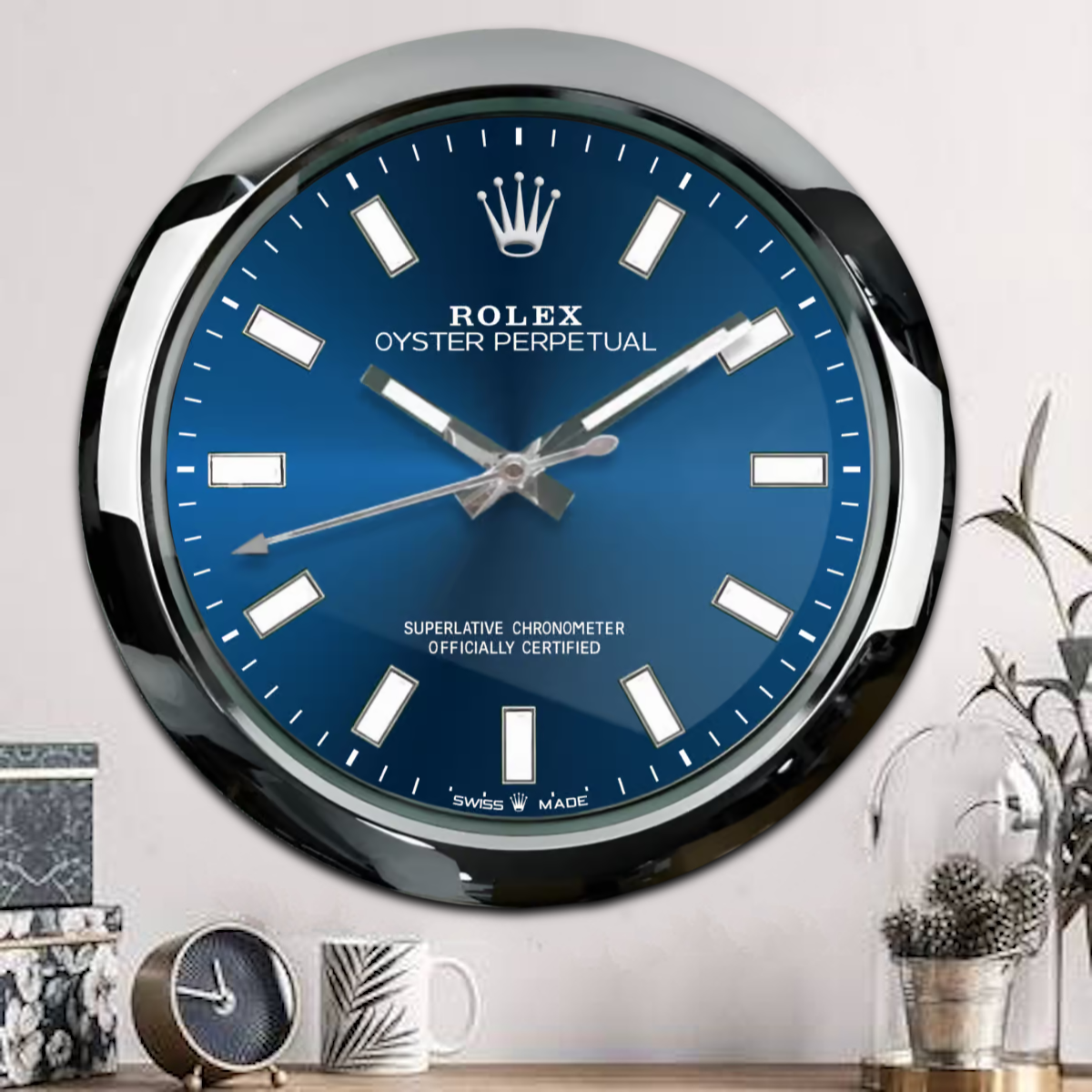 ROLEX WALL CLOCK – OYSTER PERPETUAL BLUE $269.00