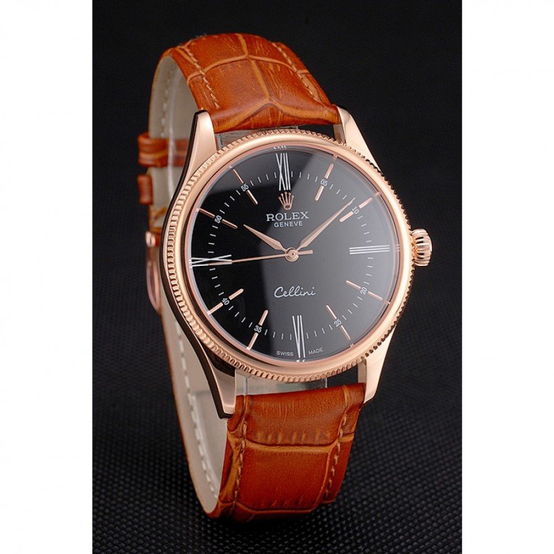 Superclone Rolex Cellini 38mm Black Dial REP016794 $999.00