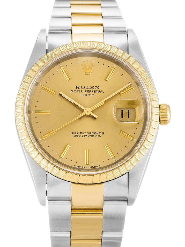 Rolex Oyster Perpetual Date 34mm Champagne Dial 15223 $399.00