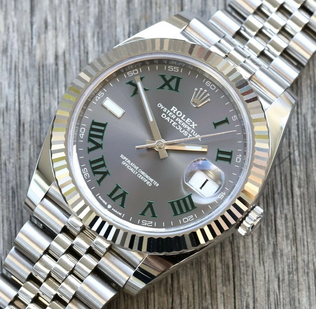 Superclone Rolex Datejust 41mm Rhodium Dial 126334 “Wimbledon” Flutted / Jubilee $999.00