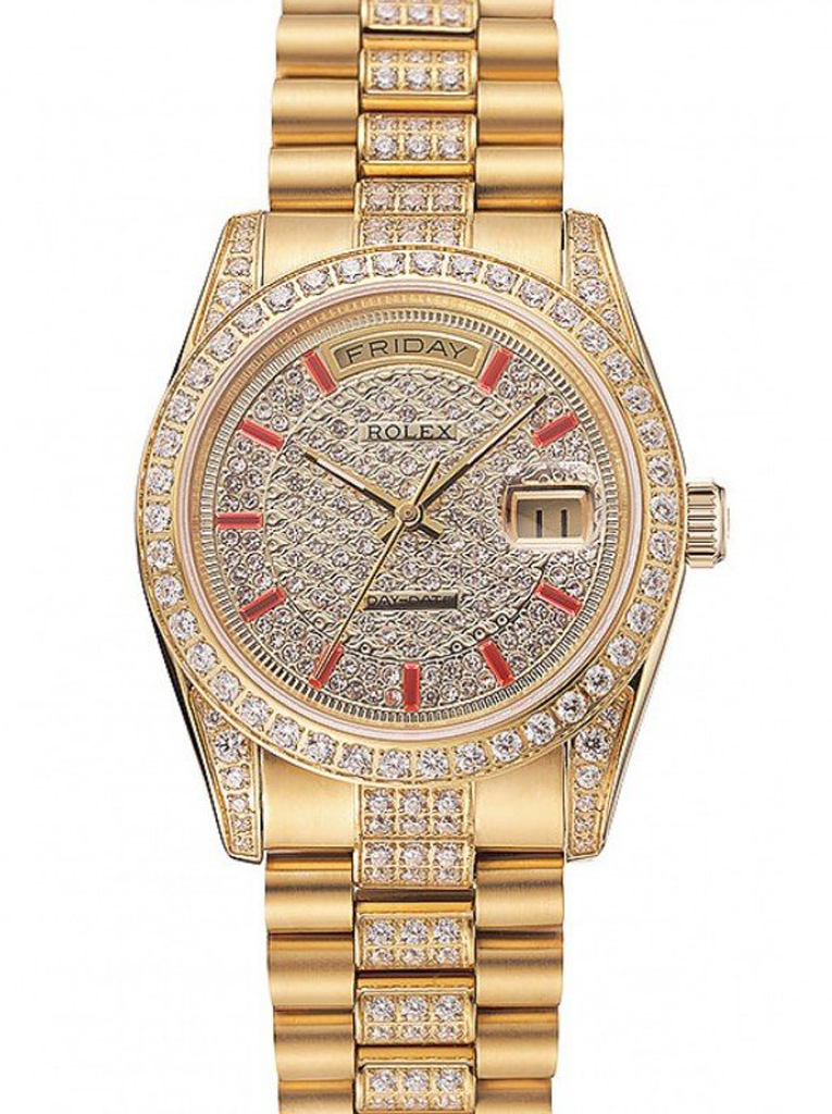 Superclone Rolex Day-Date 37mm Gold Dial 1453960 $999.00