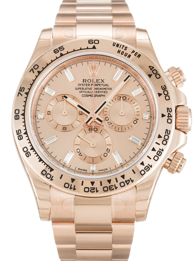 Rolex Daytona 40mm Rose Diamond Baguette Dial 116505 $299.00