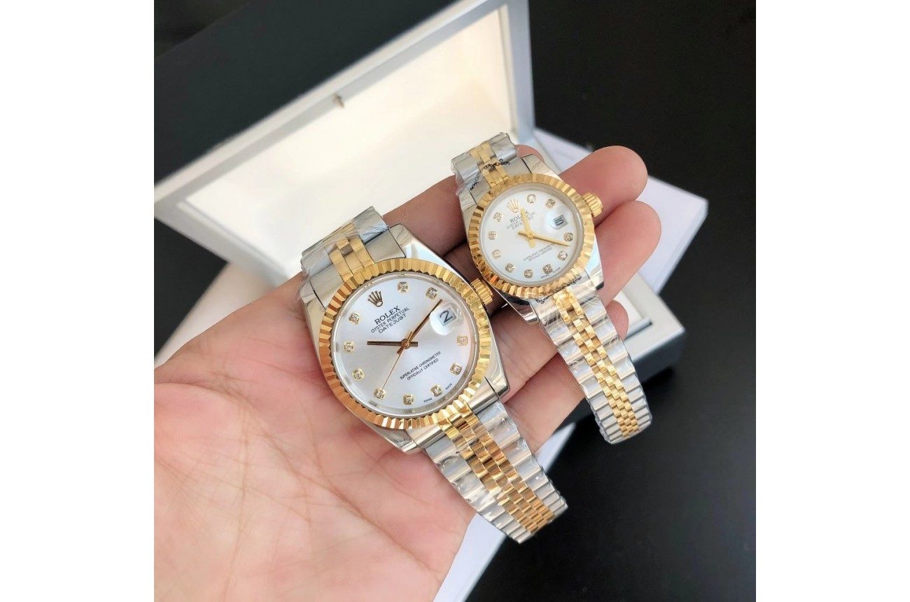 Rolex Datejust 36/28mm RG/SS Jub Sliver/Dia $599.00