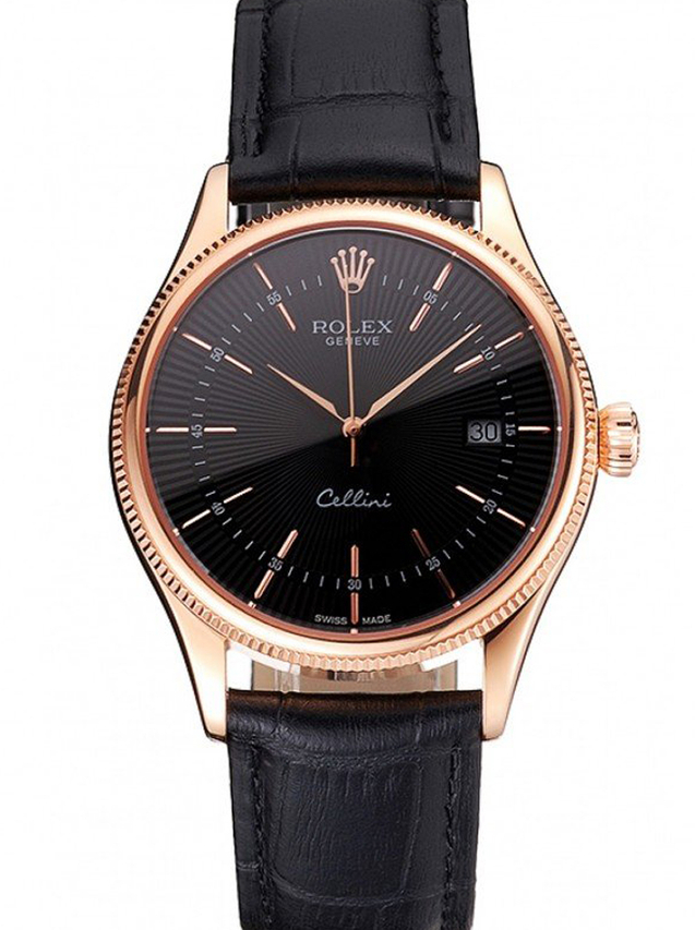 Superclone Rolex Cellini 38mm Black Dial REP016799 $699.00