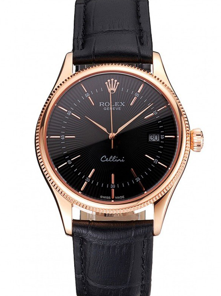 Superclone Rolex Cellini 38mm Black Dial REP016799 $699.00