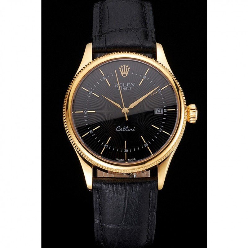 Superclone Rolex Cellini 38mm Black Dial REP016807 $999.00