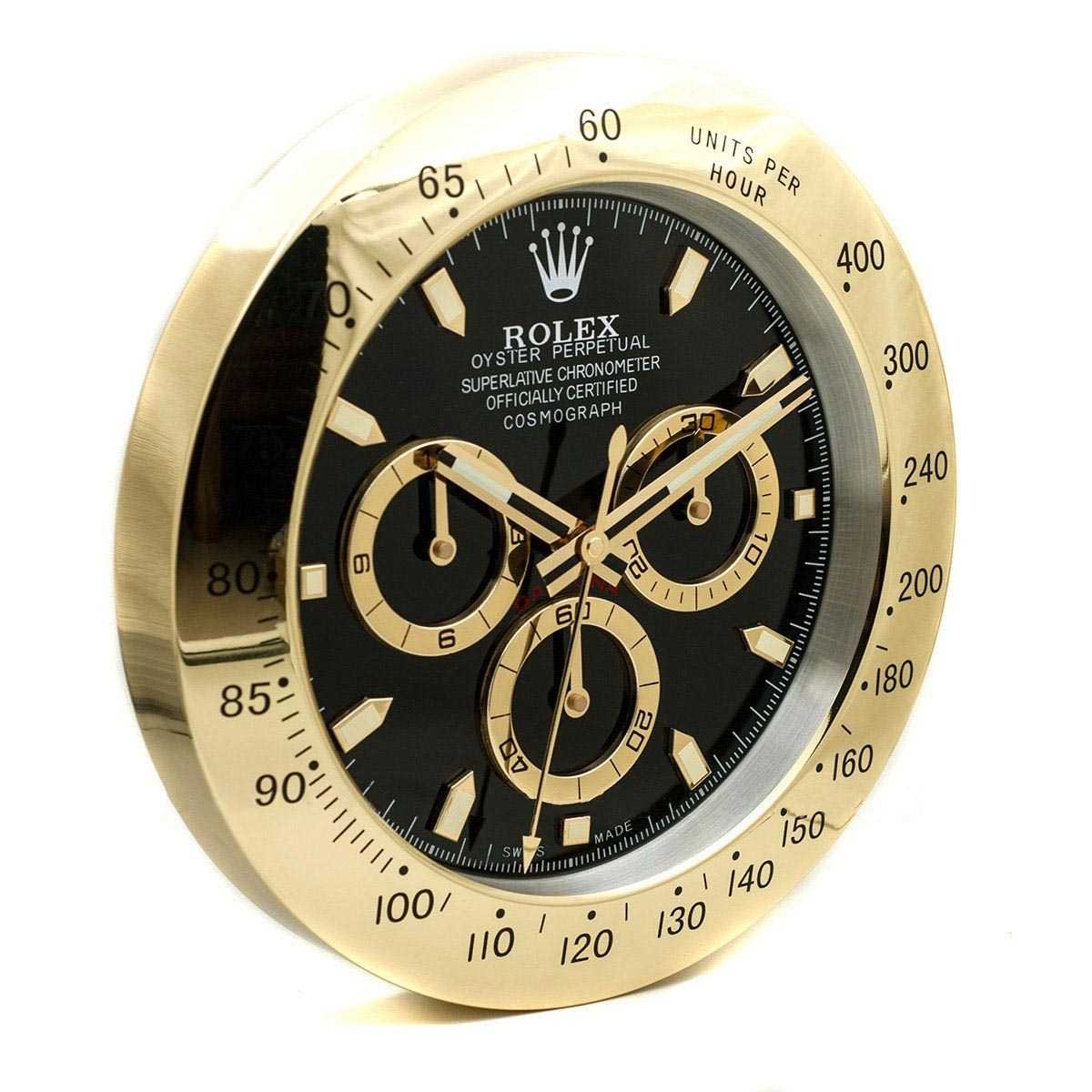 ROLEX WALL CLOCK – DAYTONA GOLD/BLACK DIAL $269.00