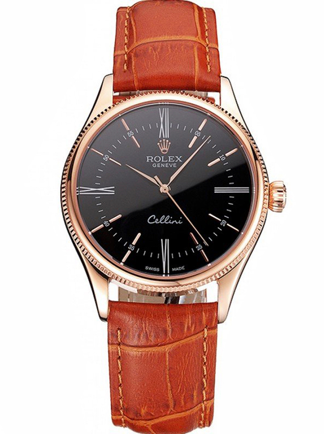 Superclone Rolex Cellini 38mm Black Dial REP016794 $999.00