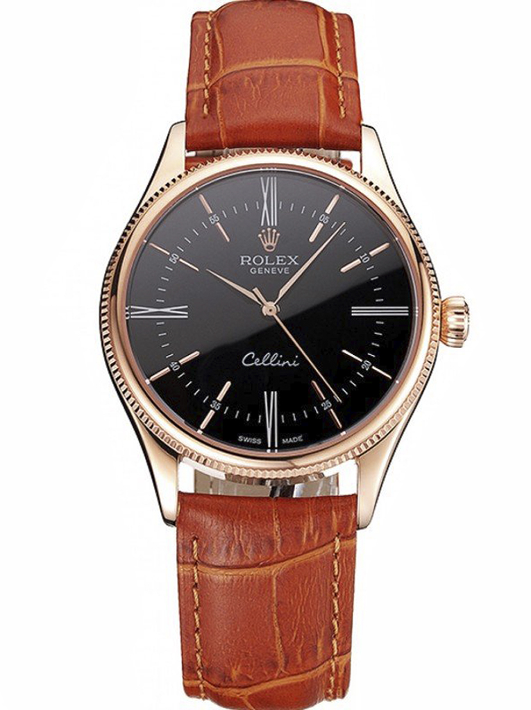 Superclone Rolex Cellini 38mm Black Dial REP016794 $999.00