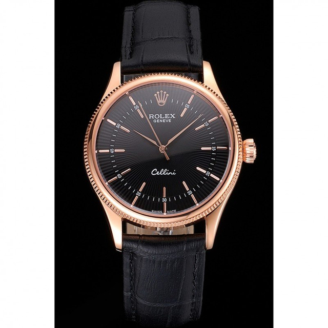 Superclone Rolex Cellini 38mm Black Dial REP016815 $999.00